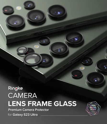 Ringke Frame Glass Samsung Galaxy S23 Ultra Camera Protector Zwart afbeelding 2