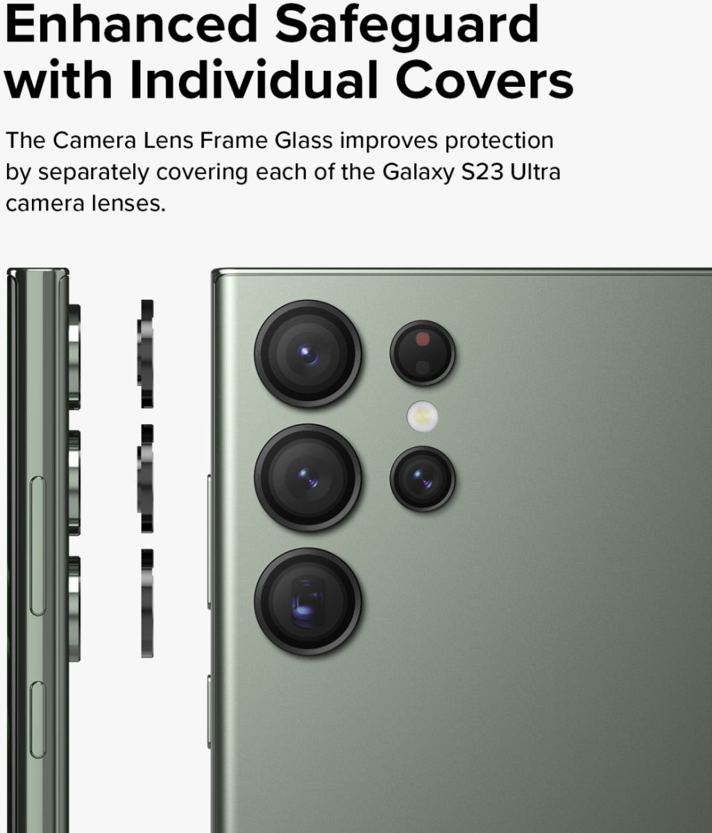 Ringke Frame Glass Samsung Galaxy S23 Ultra Camera Protector Zwart afbeelding 3