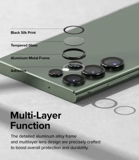Ringke Frame Glass Samsung Galaxy S23 Ultra Camera Protector Zwart afbeelding 4