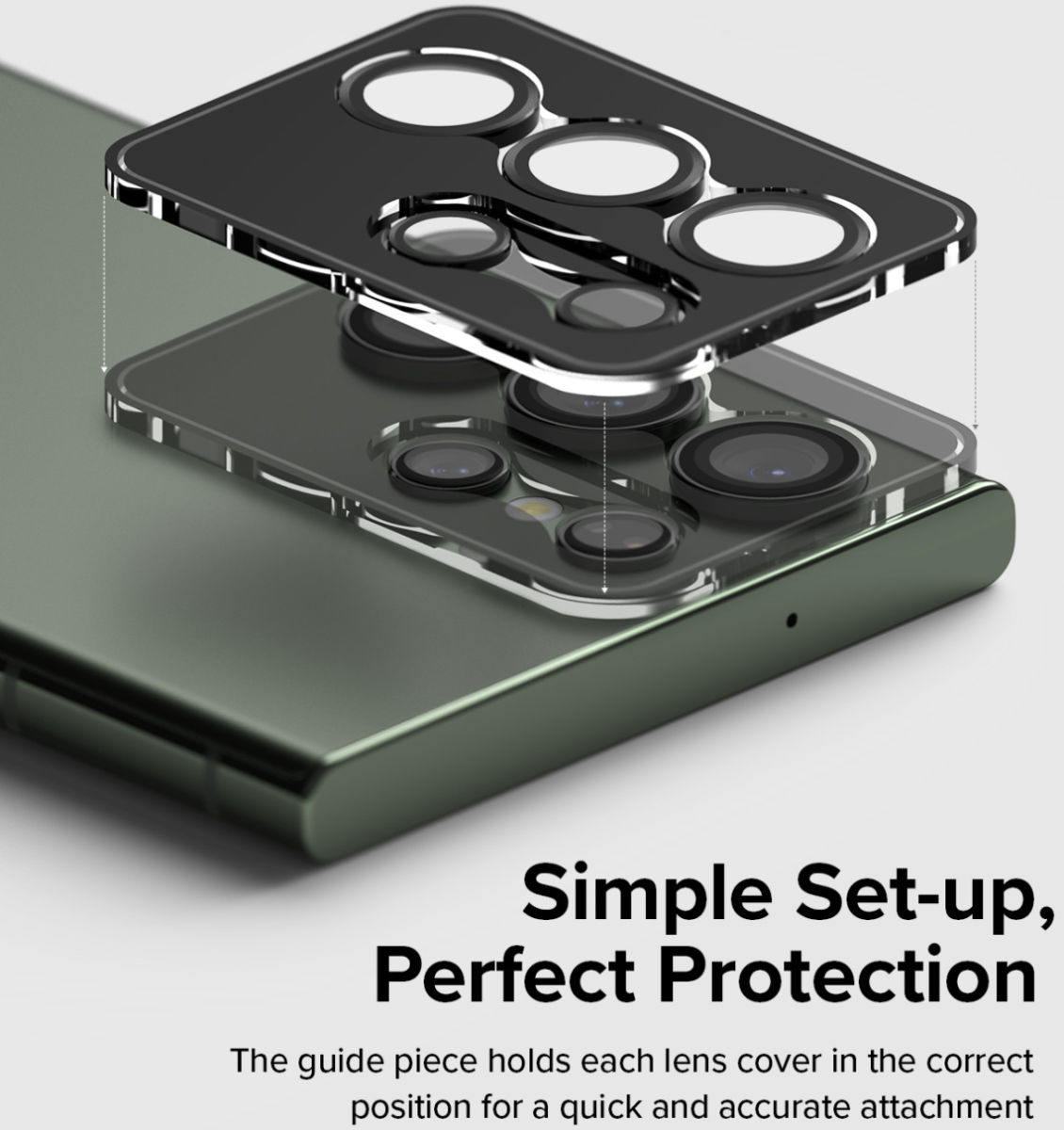 Ringke Frame Glass Samsung Galaxy S23 Ultra Camera Protector Zwart afbeelding 6