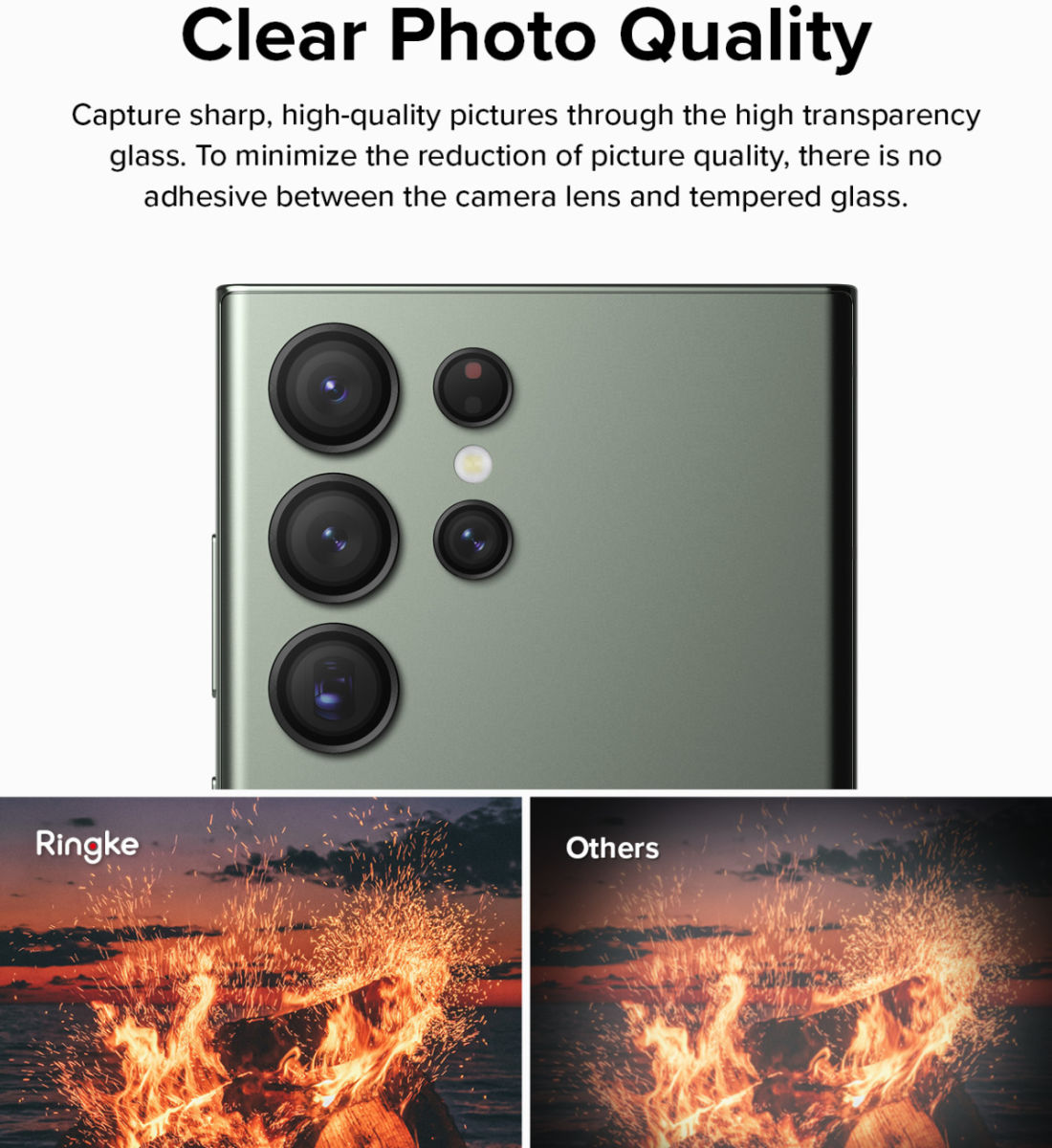 Ringke Frame Glass Samsung Galaxy S23 Ultra Camera Protector Zwart afbeelding 7