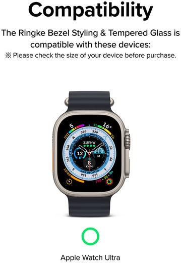 Ringke - Apple Watch Ultra/Ultra 2 Bezel Styling Goud + Tempered Glass afbeelding 13