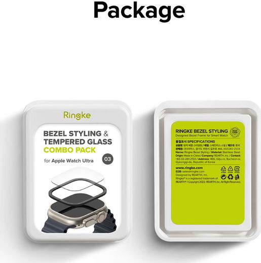 Ringke - Apple Watch Ultra/Ultra 2 Bezel Styling Goud + Tempered Glass afbeelding 16