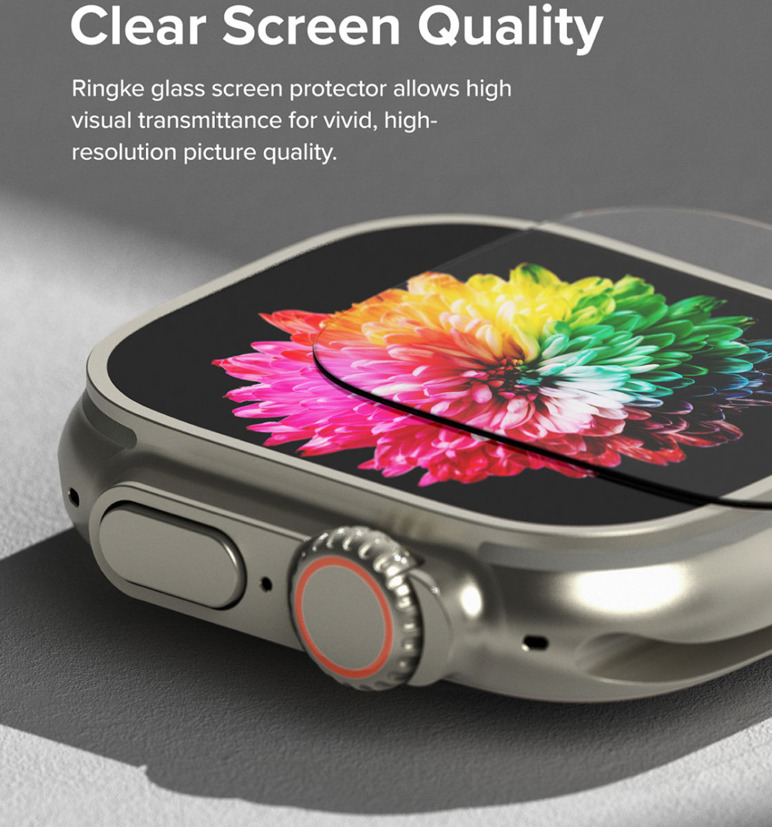 Ringke - Apple Watch Ultra/Ultra 2 Bezel Styling Goud + Tempered Glass afbeelding 5