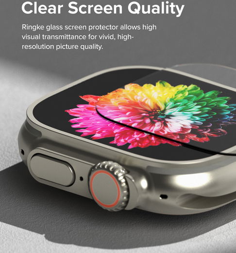 Ringke - Apple Watch Ultra/Ultra 2 Bezel Styling Goud + Tempered Glass afbeelding 5