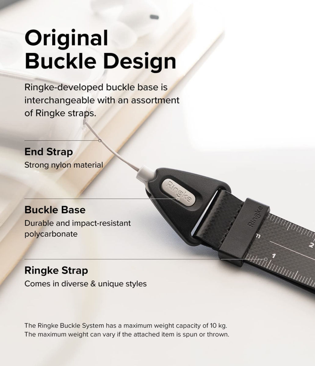 Ringke Design Hand Strap - Polsbandje voor Smartphone Black afbeelding 5