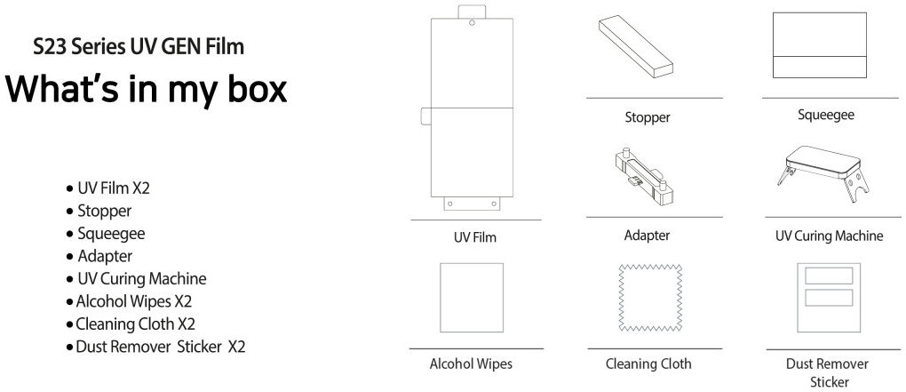 Whitestone Samsung Galaxy S23 Screen Protector UV PET 2-Pack afbeelding 8