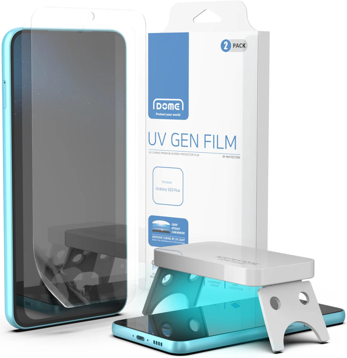 Whitestone Samsung Galaxy S23 Plus Screen Protector UV PET 2-Pack afbeelding 1