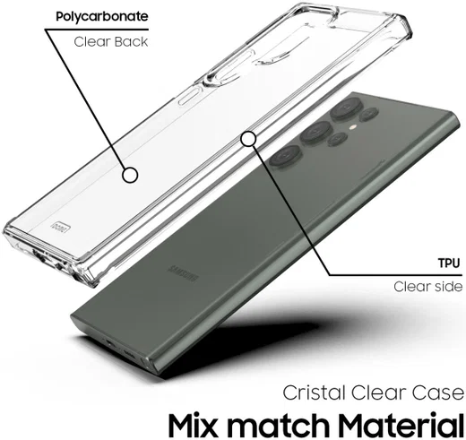 Whitestone Samsung Galaxy S23 Ultra Hoesje Hard Back Cover Transparant afbeelding 3