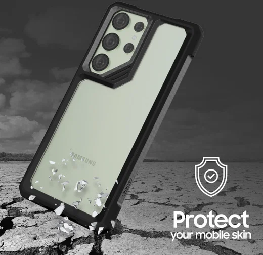 Whitestone Samsung Galaxy S23 Ultra Hoesje Hybride Back Cover Zwart afbeelding 2