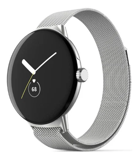 Google Pixel Watch / Watch 2 Milanees Bandje - Magnetisch Sluiting - Zilver afbeelding 1