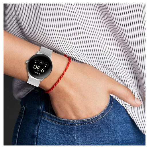 Google Pixel Watch / Watch 2 Milanees Bandje - Magnetisch Sluiting - Zilver afbeelding 3