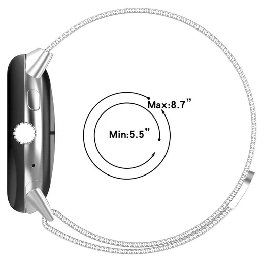 Google Pixel Watch / Watch 2 Milanees Bandje - Magnetisch Sluiting - Zilver afbeelding 5