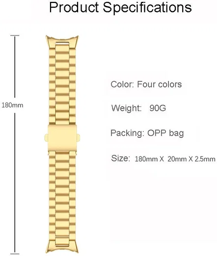 Google Pixel Watch / Watch 2 Bandje Roestvrij Staal Schakels Roze Goud afbeelding 3