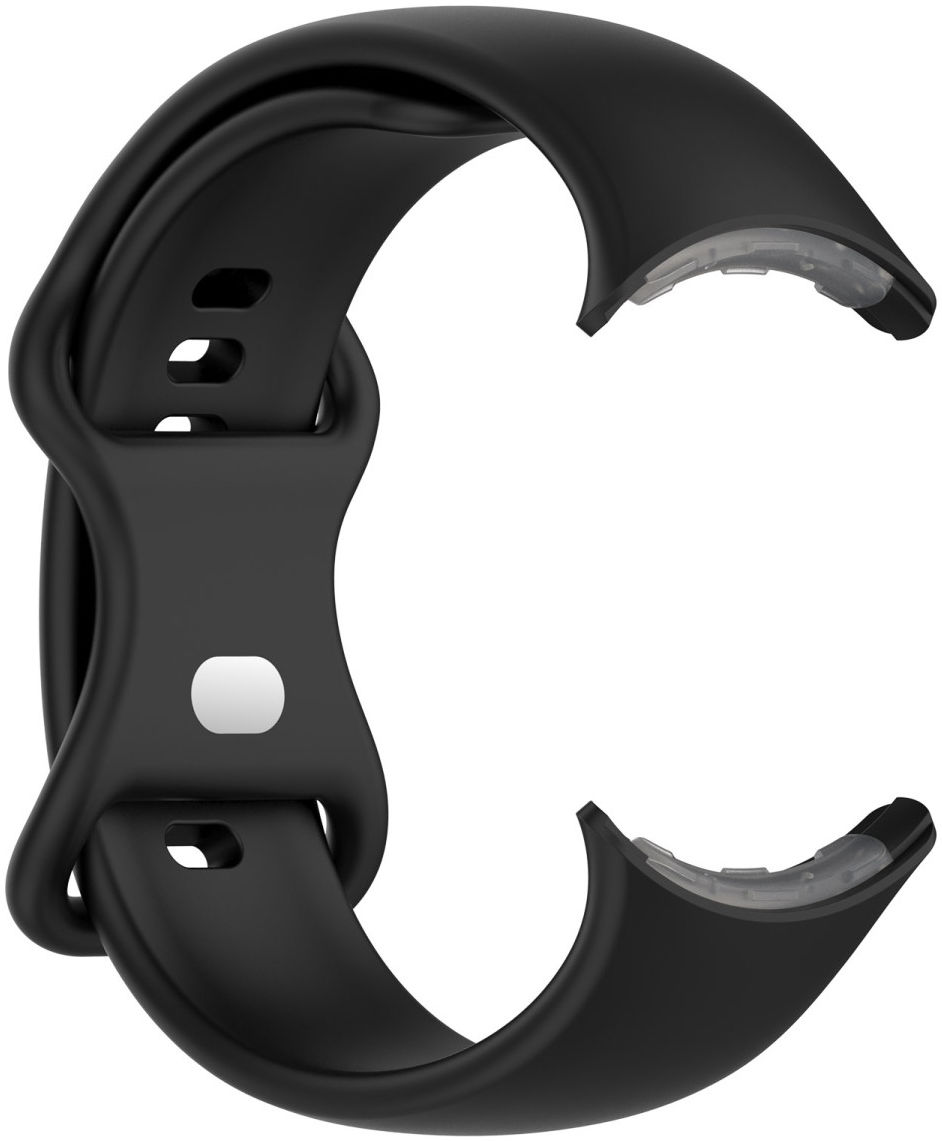 Google Pixel Watch / Watch 2 Bandje Siliconen Drukknoop Sluiting Zwart afbeelding 2