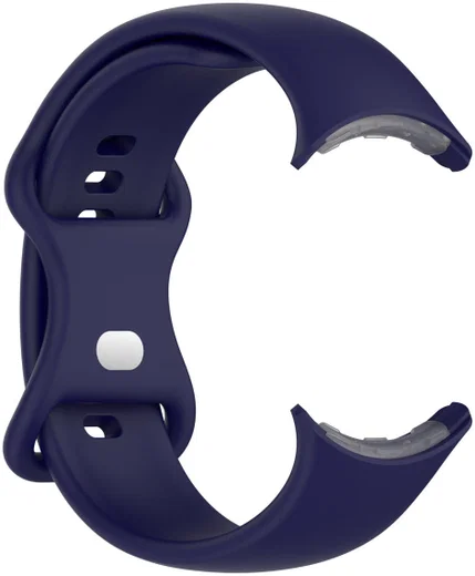 Google Pixel Watch / Watch 2 Bandje Siliconen Drukknoop Sluiting Blauw afbeelding 2