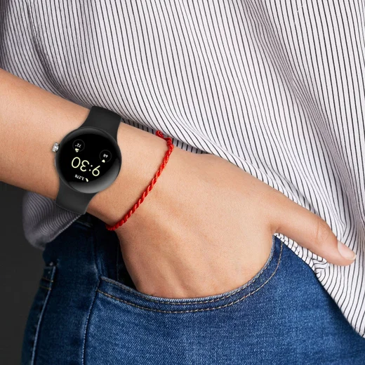 Google Pixel Watch / Watch 2 Bandje Siliconen Drukknoop Sluiting Blauw afbeelding 4