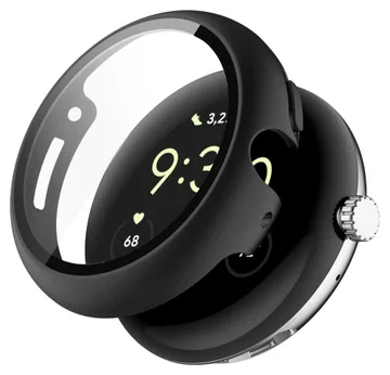 Google Pixel Watch / Watch 2 Hoesje Bumper Tempered Glass Zwart