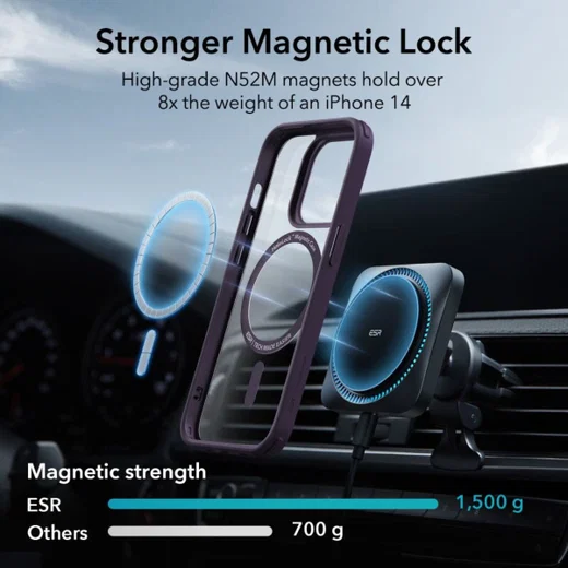 ESR Classic Hybrid HaloLock iPhone 14 Pro Hoesje MagSafe Paars afbeelding 3