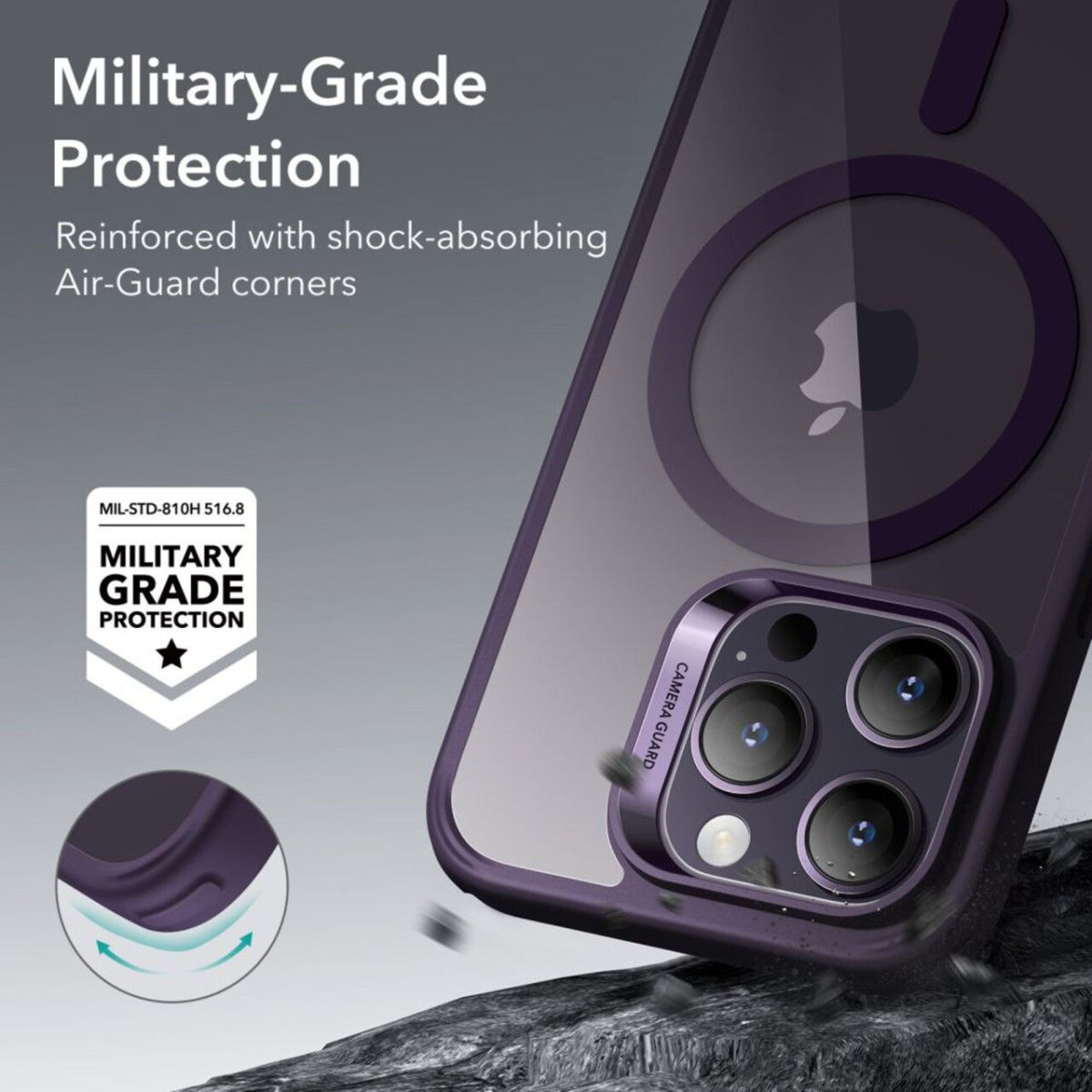 ESR Classic Hybrid HaloLock iPhone 14 Pro Hoesje MagSafe Paars afbeelding 4