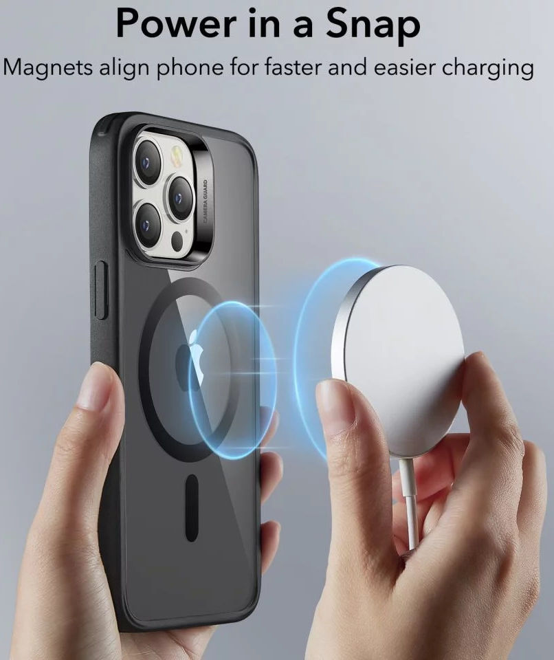 ESR Classic Hybrid HaloLock iPhone 14 Pro Hoesje MagSafe Matte Zwart afbeelding 2