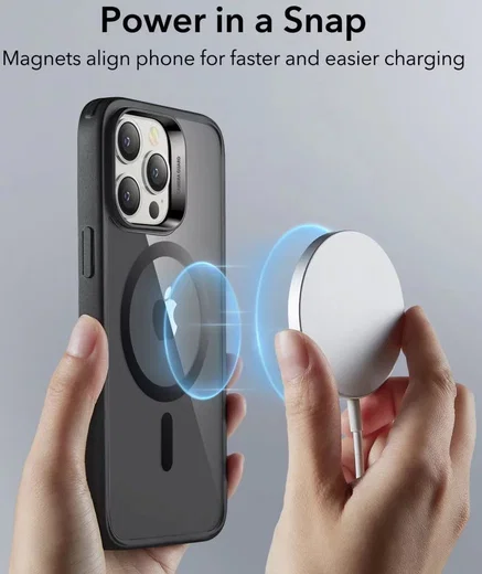 ESR Classic Hybrid HaloLock iPhone 14 Pro Hoesje MagSafe Matte Zwart afbeelding 2