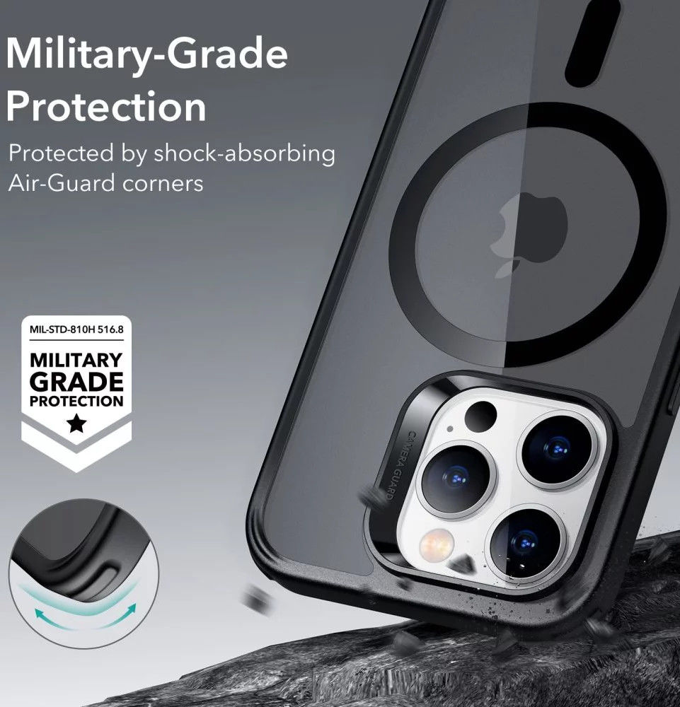 ESR Classic Hybrid HaloLock iPhone 14 Pro Hoesje MagSafe Matte Zwart afbeelding 3