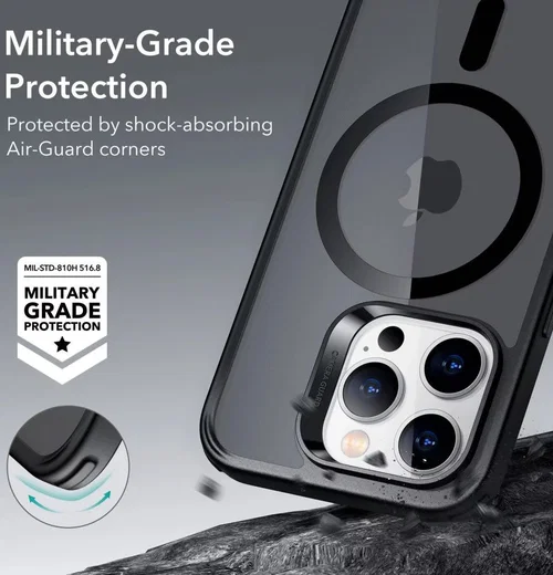 ESR Classic Hybrid HaloLock iPhone 14 Pro Hoesje MagSafe Matte Zwart afbeelding 3