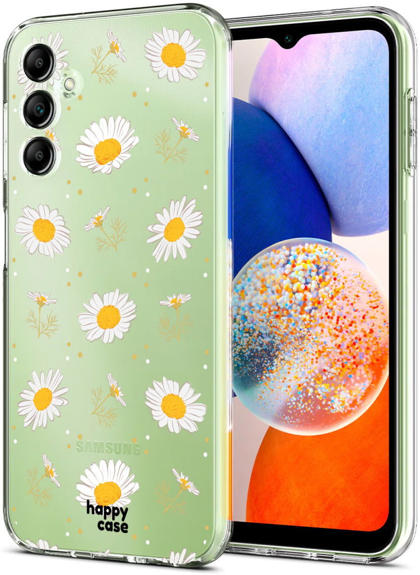 HappyCase Samsung Galaxy A14 Hoesje Flexibel TPU Bloemen Print afbeelding 2