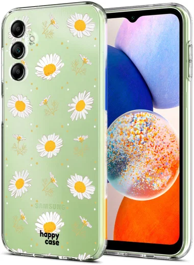 HappyCase Samsung Galaxy A14 Hoesje Flexibel TPU Bloemen Print afbeelding 2