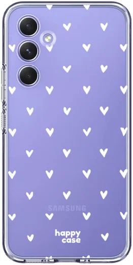 HappyCase Samsung Galaxy A54 Hoesje Flexibel TPU Hartjes Print afbeelding 1