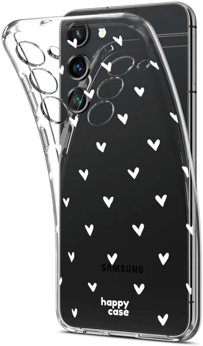 HappyCase Samsung Galaxy S23 Hoesje Flexibel TPU Hartjes Print afbeelding 2