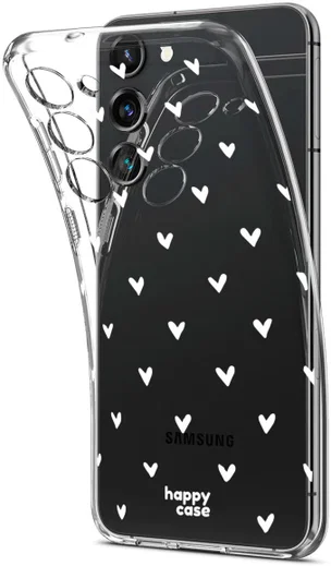 HappyCase Samsung Galaxy S23 Hoesje Flexibel TPU Hartjes Print afbeelding 2