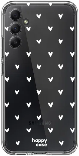 HappyCase Samsung Galaxy A34 Hoesje Flexibel TPU Hartjes Print afbeelding 1