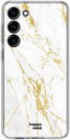 HappyCase Samsung Galaxy S23 Hoesje Flexibel TPU Wit Marmer Print