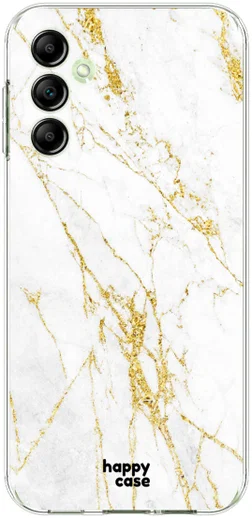 HappyCase Samsung Galaxy A14 Hoesje Flexibel TPU Wit Marmer Print afbeelding 1
