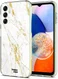 HappyCase Samsung Galaxy A14 Hoesje Flexibel TPU Wit Marmer Print afbeelding 2