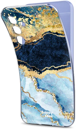 HappyCase Samsung Galaxy A54 Hoesje Flexibel TPU Blauw Marmer Print afbeelding 6