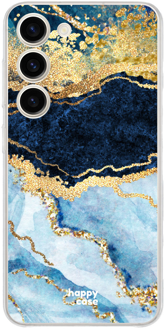 HappyCase Samsung Galaxy S23 Hoesje Flexibel TPU Blauw Marmer Print afbeelding 6