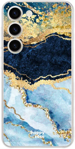 HappyCase Samsung Galaxy S23 Hoesje Flexibel TPU Blauw Marmer Print afbeelding 6