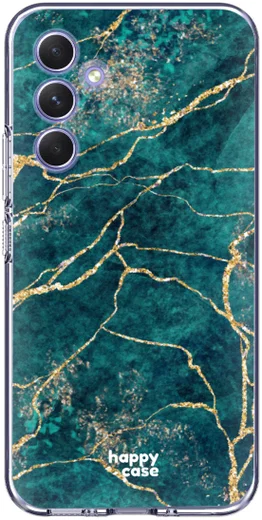 HappyCase Samsung Galaxy A54 Hoesje Flexibel TPU Aqua Marmer Print afbeelding 1