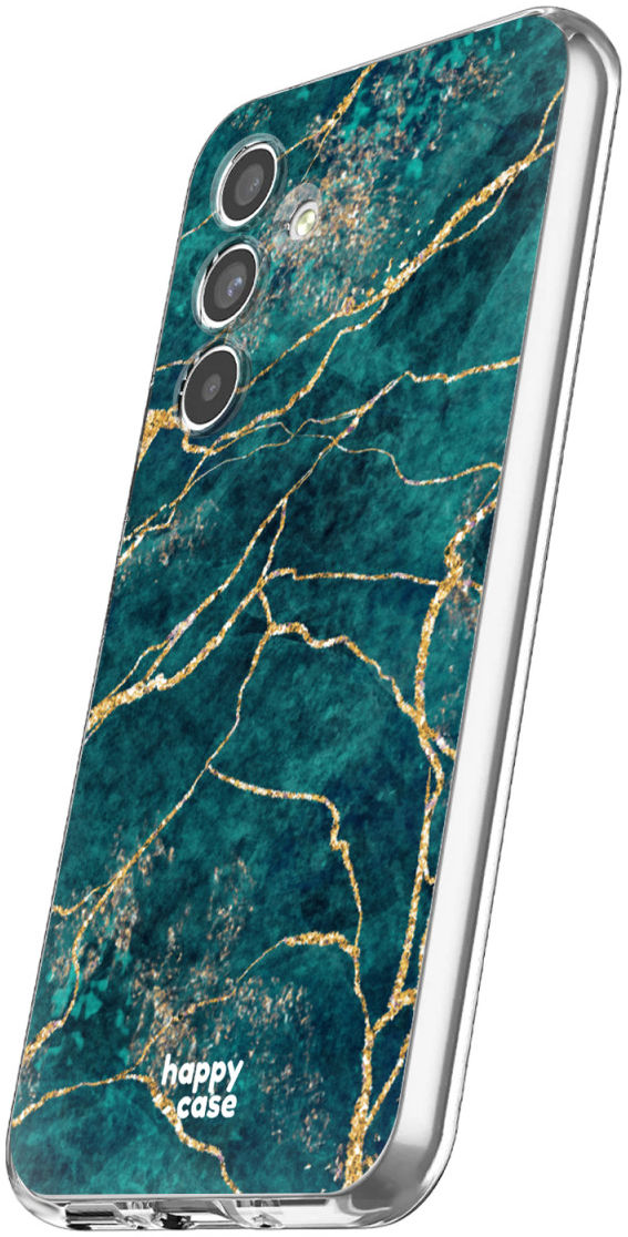 HappyCase Samsung Galaxy A54 Hoesje Flexibel TPU Aqua Marmer Print afbeelding 5