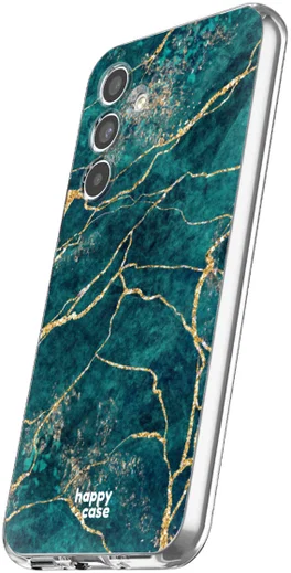 HappyCase Samsung Galaxy A54 Hoesje Flexibel TPU Aqua Marmer Print afbeelding 5