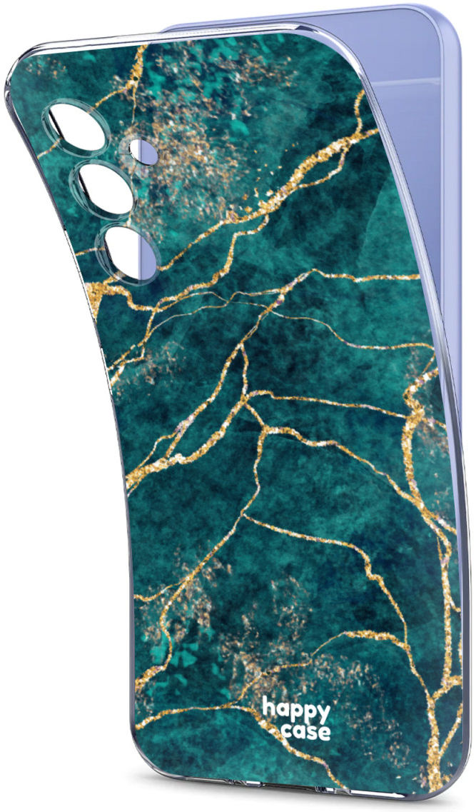 HappyCase Samsung Galaxy A54 Hoesje Flexibel TPU Aqua Marmer Print afbeelding 7