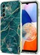 HappyCase Samsung Galaxy A14 Hoesje Flexibel TPU Aqua Marmer Print afbeelding 2