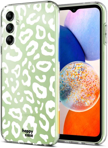 HappyCase Samsung Galaxy A14 Hoesje Flexibel TPU Luipaard Print afbeelding 2