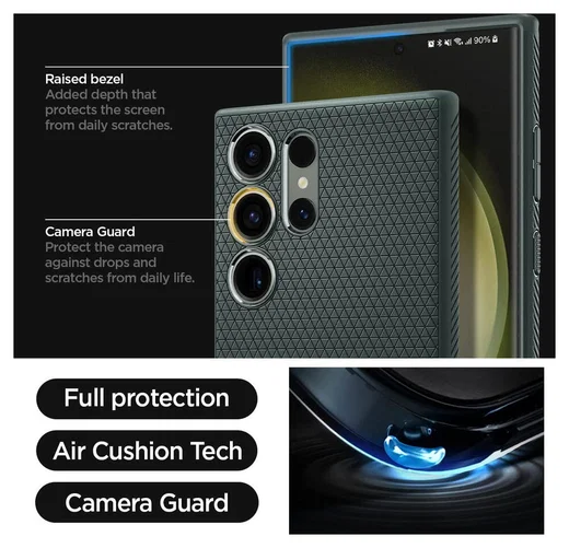 Spigen Liquid Air Samsung Galaxy S23 Ultra Hoesje Back Cover Groen afbeelding 7