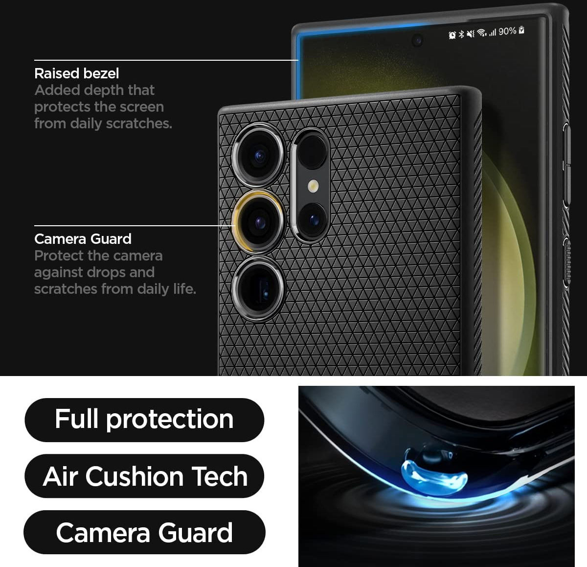 Spigen Liquid Air Samsung Galaxy S23 Ultra Hoesje Back Cover Zwart afbeelding 4