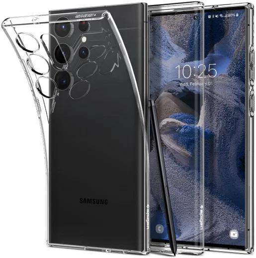 Spigen Liquid Crystal Samsung S23 Ultra Hoesje Back Cover Transparant afbeelding 1