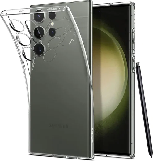Spigen Liquid Crystal Samsung S23 Ultra Hoesje Back Cover Transparant afbeelding 2